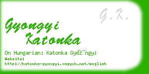 gyongyi katonka business card